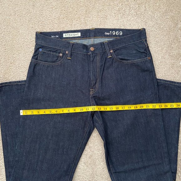 Mens 34x34 100% cotton dark blue straight jeans - Picture 6 of 9